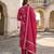 Anouk pink pure cotton straight regular kurta set