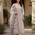 purple and white pure cotton anarkali gathered or pleated kurta set
