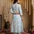 Anouk blue and white pure cotton anarkali angrakha kurta set