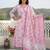 Anouk pink and white pure cotton anarkali angrakha kurta set