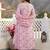 Anouk pink and white pure cotton anarkali angrakha kurta set