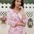 Anouk pink and white pure cotton anarkali angrakha kurta set