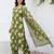 Anouk olive green and beige pure cotton straight regular kurta set