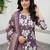 Anouk purple and beige pure cotton straight regular kurta set
