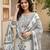 Anouk grey and off white pure cotton straight regular kurta set