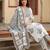 Anouk grey and off white pure cotton straight regular kurta set