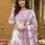 Anouk purple and off white pure cotton straight regular kurta set