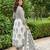 Anouk grey and off white pure cotton anarkali gathered or pleated kurta set