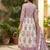 Anouk purple and off white pure cotton anarkali gathered or pleated kurta set