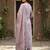 Anouk pink and grey pure cotton straight regular kurta set
