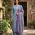 Anouk turquesa and purple pure cotton straight regular kurta set