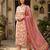 Anouk yellow and pink pure cotton straight regular kurta set