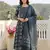 blue pure cotton anarkali regular kurta set