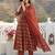 Anouk red pure cotton anarkali regular kurta set