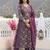 Anouk purple and green pure cotton anarkali regular kurta set