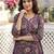 Anouk purple and green pure cotton anarkali regular kurta set