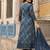 Anouk blue pure cotton a-line regular kurta set