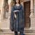Anouk blue pure cotton a-line regular kurta set