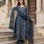 Anouk blue pure cotton a-line regular kurta set