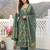 Anouk green pure cotton a-line regular kurta set