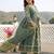 Anouk green pure cotton a-line regular kurta set
