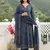 blue and brown pure cotton anarkali regular kurta set