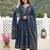 Anouk blue and brown pure cotton anarkali regular kurta set