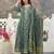 green and beige pure cotton anarkali regular kurta set