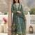 Anouk green and beige pure cotton anarkali regular kurta set