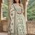 Anouk green and white pure cotton anarkali pleated kurta set