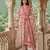 pink and white pure cotton anarkali pleated kurta set