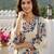 Anouk blue and beige pure cotton a-line regular kurta set