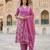 Anouk pink and white pure cotton anarkali angrakha kurta set