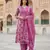 pink and white pure cotton anarkali angrakha kurta set