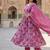 Anouk pink and white pure cotton anarkali angrakha kurta set