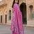 Anouk pink and white pure cotton anarkali angrakha kurta set