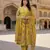 yellow and white pure cotton anarkali angrakha kurta set