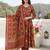 Anouk red and yellow printed pure cotton anarkali kurta set with dupatta
