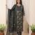 Anouk black and green pure cotton straight regular kurta set