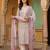 Anouk pink and white pure cotton straight regular kurta set