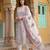 Anouk pink and white pure cotton straight regular kurta set