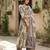 Anouk blue and beige pure cotton anarkali regular kurta set