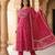 Anouk pink pure cotton a-line regular kurta set