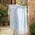 Anouk sky blue and white pure cotton straight regular kurta set