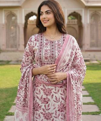 maroon and white pure cotton straight regular kurta set 4