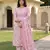pink and white pure cotton straight regular kurta set