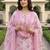Anouk pink and white pure cotton straight regular kurta set