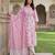 Anouk pink and white pure cotton straight regular kurta set
