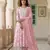 pink and white pure cotton anarkali regular kurta set