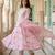 Anouk pink and white pure cotton anarkali regular kurta set
